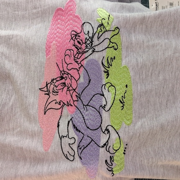 Tom And Jerry Embroidered Tee Shirt - Picture 2 of 9